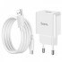 Мережевий зарядний пристрій з кабелем HOCO C106A Leisure single port charger set(Type-C) White (6931474783912) (538)