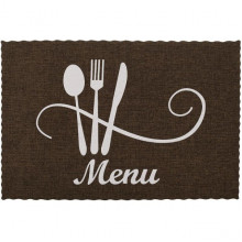 Набір 12 сервірувальних килимків Doily Menu 30х45см, плейсмат (подтарельники), коричневий (5538)