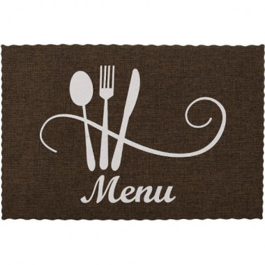 Набір 12 сервірувальних килимків Doily Menu 30х45см, плейсмат (подтарельники), коричневий (5538)