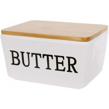 Маслянка (сирниця) керамічна Merceyl "Butter" 14х10см з дерев'яною кришкою (5248)