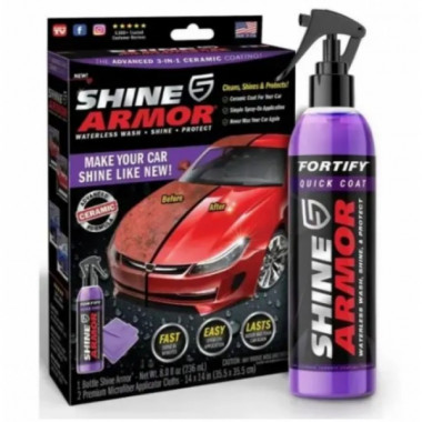 Полироль спрей против царапин Shine Armor для автомобиля, 236 мл (14348)