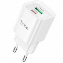 Сетевое зарядное устройство адаптер HOCO C147A 1хType-C/1хUSB PD/QC 20W, поддержка быстрой зарядки PD/QC/FCP/AFC (18748)