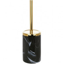 Йоржик для туалету з керамічною підставкою "Black Marble & Gold" 31см (6748)