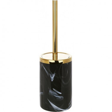 Йоржик для туалету з керамічною підставкою "Black Marble & Gold" 31см (6748)