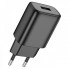 Мережевий зарядний пристрій HOCO C134A Solid single port charger (EU) Black (6942007621298) (19848)