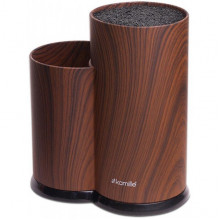 Колода для ножів Kamille Brash Stand Wood 22.5см пластикова подвійна (2948)