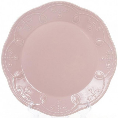 Набір 6 обідніх тарілок Leeds Ceramics Ø28.5см, кам'яна кераміка (рожеві) (4258)