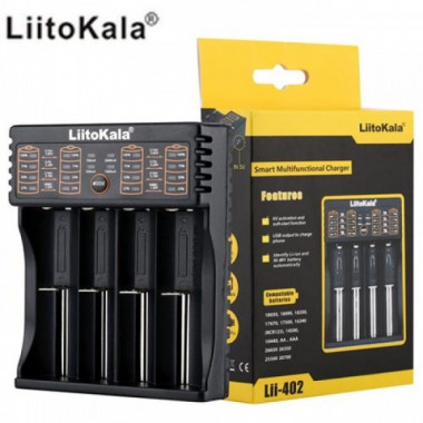 Универсальное зарядное устройство LiitoKala Lii-402 для 4-х аккумуляторов 18650, АА, ААА Li-Ion, LiFePO4, Ni-Mh PowerBank (9258)
