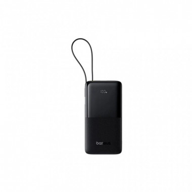 Батарея универсальная Baseus Bipow 2 Digital Display 20000mAh 20W with Built-in USB-C Cable Black (P10077101113-01) (18458)