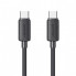 Кабель Usams US-SJ696 60W Striped Data Cable Type-C To Type-C-KY Series 2M black (SJ696USB01) (14658)