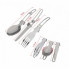 Набор туристической металлической посуды для походов Camping cooking DM 308 с карабином Черный с оранжевым (17958)