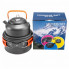 Набор туристической металлической посуды для походов Camping cooking DM 308 с карабином Черный с оранжевым (17958)