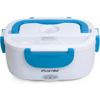 Ланч-бокс Kamille Snack 450мл + 650мл з підігрівом (220V), блакитний (7068)