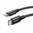 Кабель HOCO X14 Type-C to Type-C 60W, 1m, nylon, aluminum connectors, Black (6931474752215) (20168)