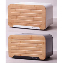 Хлібниця Kamille Breadbasket Steel&Bamboo 35х20см з нержавіючої сталі (3168)