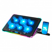 Подставка для ноутбука IceCoorel 10-17", 4*100mm 1400 RPM, 2*USB, 420x300x28mm, RGB (K15) (7168)