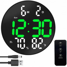 Электронные часы настенные 26см от USB, DS-3813L / Цифровые часы на стену (18268)
