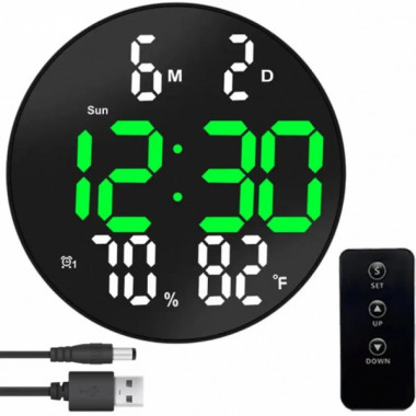 Электронные часы настенные 26см от USB, DS-3813L / Цифровые часы на стену (18268)