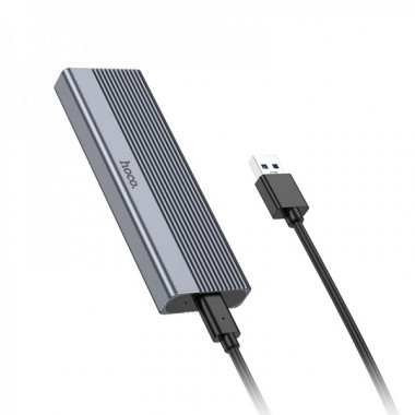 Зовнішня кишеня для накопичувача HOCO HB47 M.2 SSD Enclosure(USB3.1/6Gbps) Metal Gray (6942007632355) (15368)