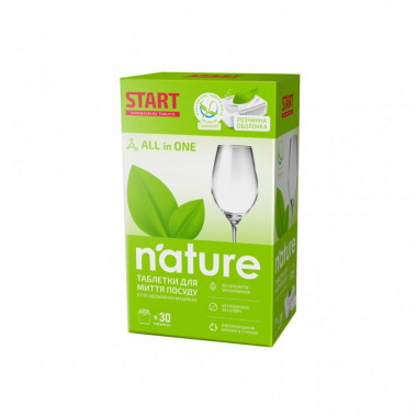 Таблетки для посудомоечных машин Start Nature Экологические 30 шт. (4820207100305) (7368)