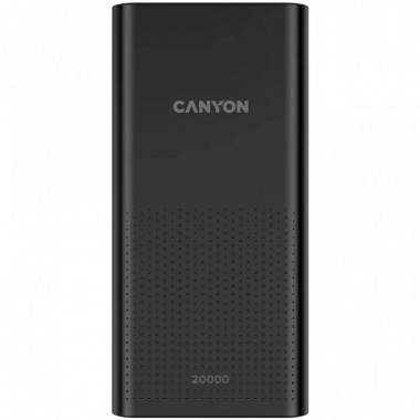 Батарея универсальная Canyon 20000mAh, Input 5V/2A, Output 5V/2.1A(Max), Black (CNE-CPB2001B) (18768)