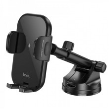 Автотримач для телефона з БЗП HOCO HW5 Journey wireless fast charging car holder(center console) Black (6942007601450) (14968)