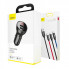 Автомобільний зарядний пристрій Baseus Digital Display Dual USB 4.8A Car Charger 24W+Three Primary Colors 3-in-1 Cable1.2M (TZCCBX-0G) (15078)