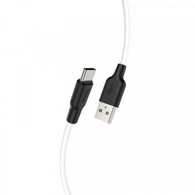 Кабель HOCO X21 Plus USB to Type-C 3A, 2m, silicone, silicone connectors, Black+White (6931474713889) (20178)