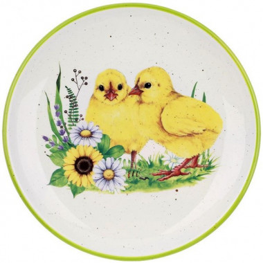 Тарілка сервірувальна "Happy Easter" Курчата Ø20.5см, керамічна (4478)