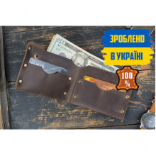 Мужской кожаный кошелек Гранж коричневый ручная работа с заклепками (256131492)