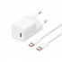 Мережевий зарядний пристрій з кабелем Baseus GaN5 Fast Charger(mini) 1C 30W EU Moon White(With: Fast Charging Data Cable Type-C) (P10110902213-00) (19098)
