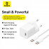 Мережевий зарядний пристрій з кабелем Baseus GaN5 Fast Charger(mini) 1C 30W EU Moon White(With: Fast Charging Data Cable Type-C) (P10110902213-00) (19098)