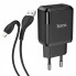 Зарядное устройство 220В 2 USB с кабелем USB - Lightning Hoco N7 Speedy Чёрный (9198)