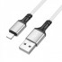 Кабель BOROFONE BX83 iP Famous silicone charging data cable White (6974443386363) (17398)