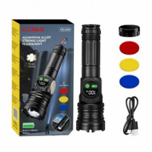 Аккумуляторный фонарь с боковым светом и фильтрами СОВА CB-A280-TG+COB (9398)