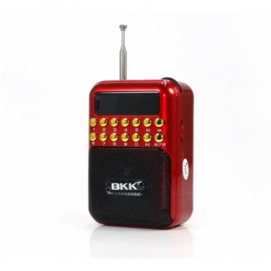 Радиоприёмник с FM USB MicroSD BKK B872 радио на аккумуляторе Красный (20698)