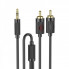 Аудiокабель HOCO UPA28 3.5mm male to double lotus RCA, 1,5m, Black (6942007607759) (20109)