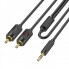 Аудiокабель HOCO UPA28 3.5mm male to double lotus RCA, 1,5m, Black (6942007607759) (20109)