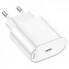 Мережевий зарядний пристрій HOCO C109A(PD20W) Fighter single port PD20W charger White (6942007656658) (20209)