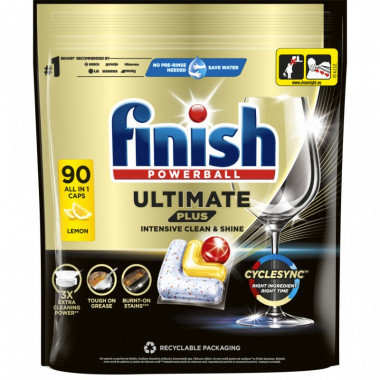 Таблетки для посудомоечных машин Finish Ultimate Plus All in 1 Lemon 90 шт. (5908252011025) (7409)