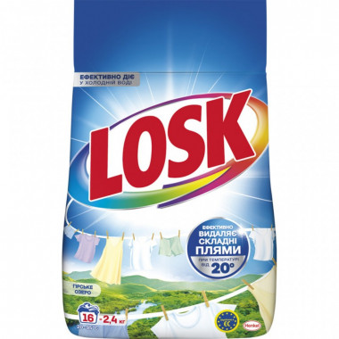 Стиральный порошок Losk Автомат для белых и светлых вещей Горное озеро 2.4 кг (9000101805390) (7509)