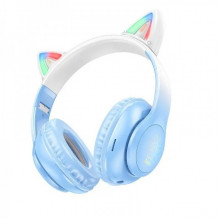 Бездротові накладні навушники HOCO W42 Cat ears BT headphones Crystal Blue (6931474795861) (8509)