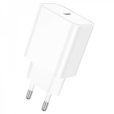Мережевий зарядний пристрій BOROFONE BA71A Power single Port PD20W charger White (6974443387964) (14609)