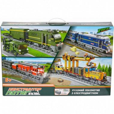 Конструктор ZIPP Toys Поезд DF2159 с рельсами, зеленый на радиоуправлении (98252) (15609)