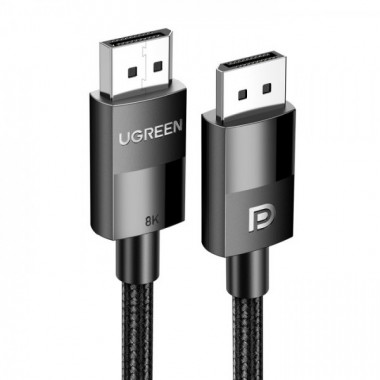 Кабель UGREEN DP114 DP 1.4 Male to Male Plastic Case Braided Cable 1m (UGR-80390) (UGR-80390) (14809)