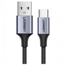 Кабель UGREEN US288 USB-A 2.0 to USB-C Cable Nickel Plating Aluminum Braid 2m (Black) (UGR-60128) (UGR-60128) (18909)