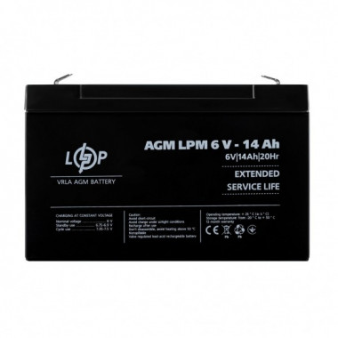 Аккумулятор AGM LPM 6V - 14 Ah (15519)