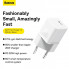 Мережевий зарядний пристрій Baseus GaN5 Fast Charger(mini) 1C 20W EU White (CCGN050102) (14719)