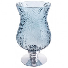 Ваза декоративна Ancient Glass Розалін 14х15х25см, синій зі сріблом (5719)