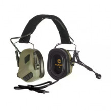 Активные защитные наушники Earmor M32X PLUS (FG) Olive с гарнитурой и креплением на шлем (719)